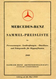 Screenshoot von Mercedes pdf Preislisten