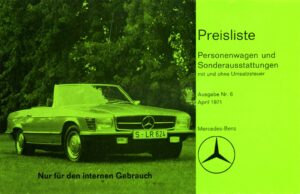Mercedes pdf PKW Preisliste - April 1971