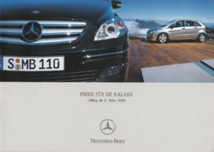 Deckblatt Mercedes PKW Preisliste (BR245) März 2005