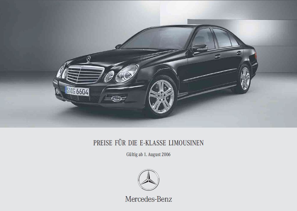 Preisliste Mercedes-Benz E-Klasse Limousine (W211) vom 04.04.2008.