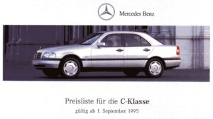 Screenshot der Mercedes pdf Preisliste BR202 C-Klasse vom September 1995