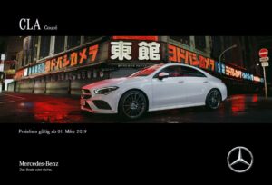 Screenshot der Mercedes pdf Preisliste BR118 CLA-Klasse vom März 2019