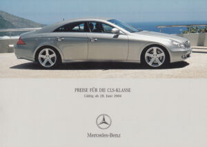 Screenshot der Mercedes pdf Preisliste BR219 CLS-Klasse vom Juni 2004