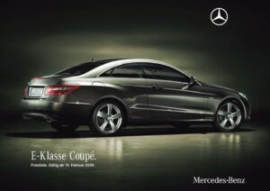 Screenshot der Mercedes pdf Preisliste BR207 E-Klasse Coupe vom Februar 2009
