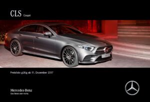 Screenshot der Mercedes pdf Preisliste BR257 CLS-Klasse vom Dezember 2017