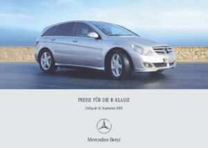 Screenshot der Mercedes pdf Preisliste BR251 R-Klasse vom September 2005