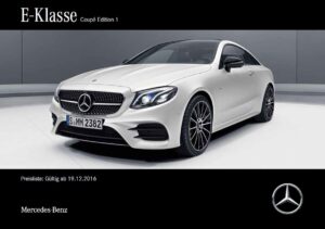 Screenshot der Mercedes pdf Preisliste BR238 E-Klasse vom Dezember 2016