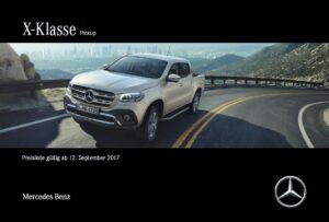 Screenshot Mercedes pdf Preisliste BR470 X-Klasse vom September 2017