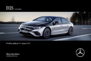 Screenshot Mercedes pdf Preisliste BR297 EQS-Limousine vom August 2021